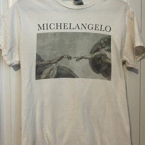 Michelangelo  Creation of Adam Tee Mens Small